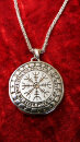 Necklace Viking Shield Helm of Awe Vegvisir with Chain