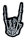Skelett Hand Pommesgabel Metal Horns - Aufnäher / Patch